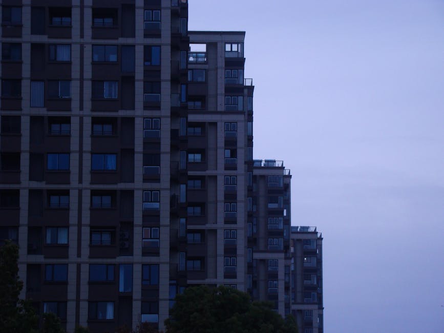Apartment buildings in an urban neighborhood